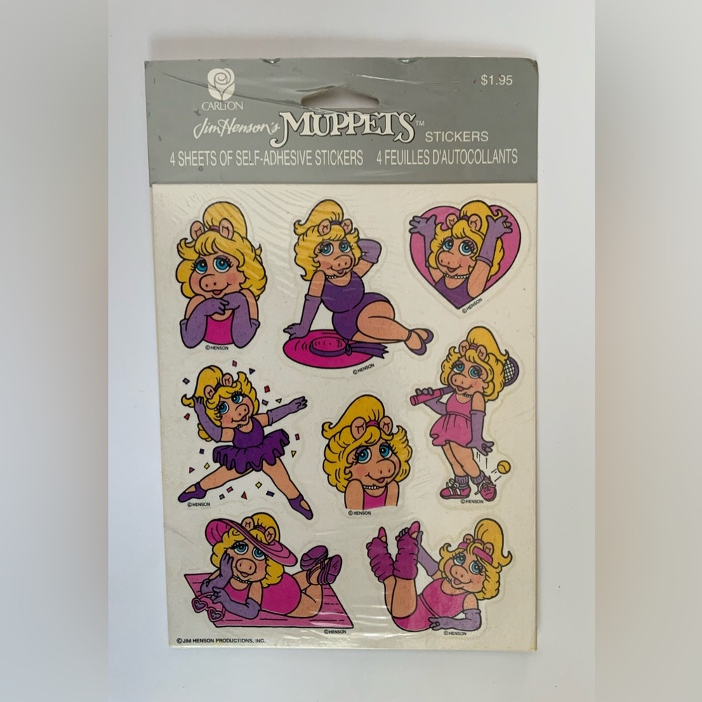 Vintage Carlton Cards- The Muppets Miss Piggy Sticker Sheet